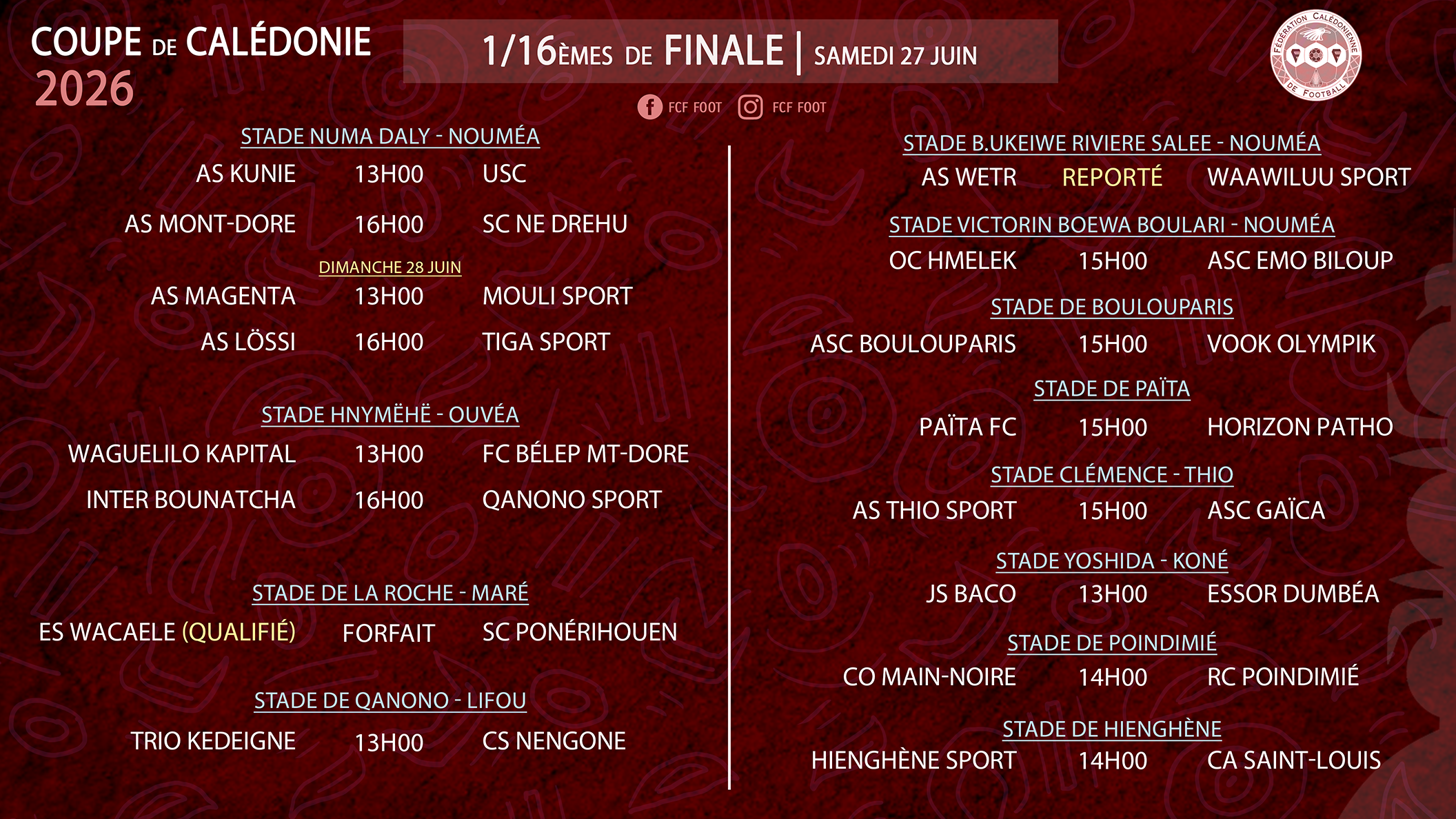 La Coupe de Calédonie 2026 débute ce week-end
