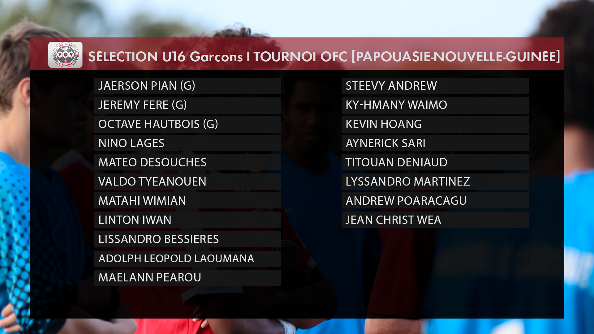 La sélection U16 garçons en route pour la Papouasie-Nouvelle-Guinée.