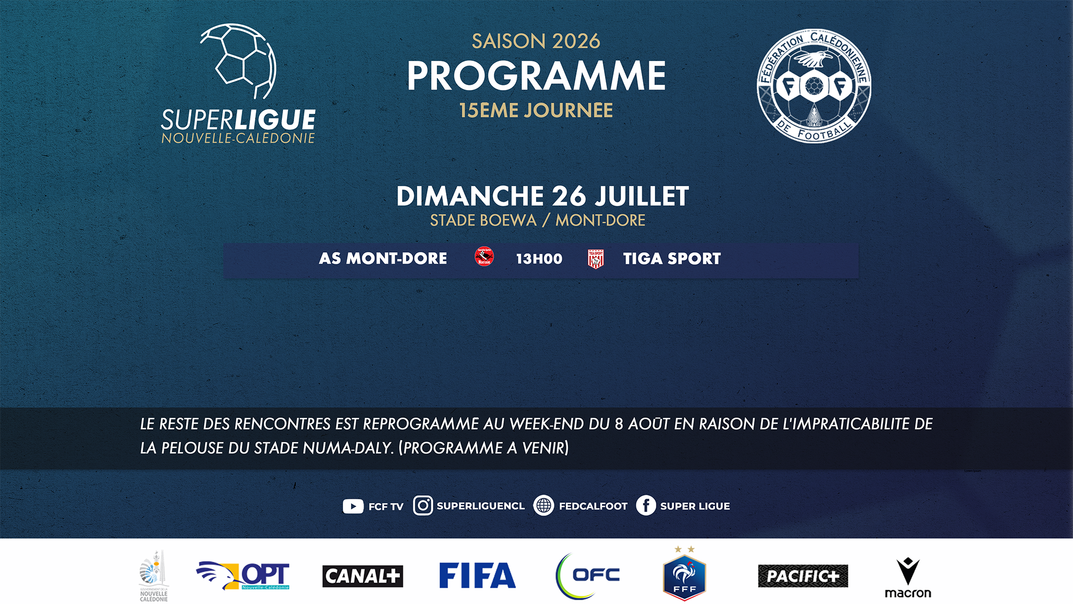 Super Ligue : une seule rencontre maintenue pour la 15ᵉ journée