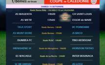 1/8èmes de finale COUPE de CALEDONIE / Programme